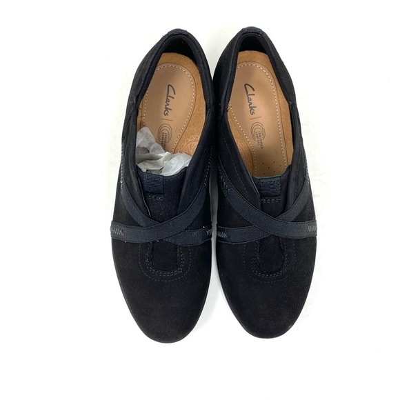 Clarks Tamzen Step Black Nubuck slip on shoes WIDE - Picture 4 of 7